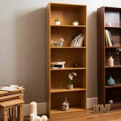 Oak 5 Tier Bookcase -Dining Tables Sales oak 5 tier bookcase p53711 70497 zoom