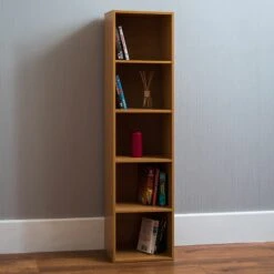 Oak 5 Tier Cube Bookcase