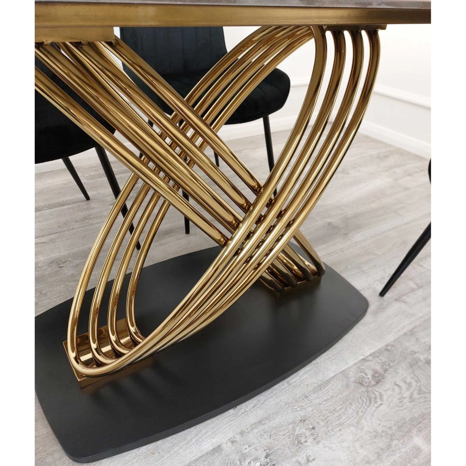 Orion Gold 1.8 Dining Table With Polar White Sintered Stone Top 3 Orion Gold 1.8 Dining Table With Polar White Sintered Stone Top - Image 3