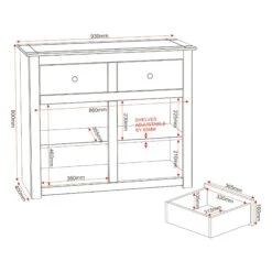 Panama 2 Door 2 Drawer Sideboard -Dining Tables Sales panama 2 door 2 drawer sideboard p69658 107436 zoom