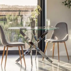 Ramsey Round Glass Dining Table -Dining Tables Sales ramsey round glass dining table p83922 174566 zoom