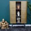 Rattan Door Display Cabinet