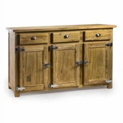 Reclaimed Elm Sideboard/Buffet With Steel Handles