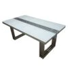 Rectangular White Glass 1.8m Dining Table