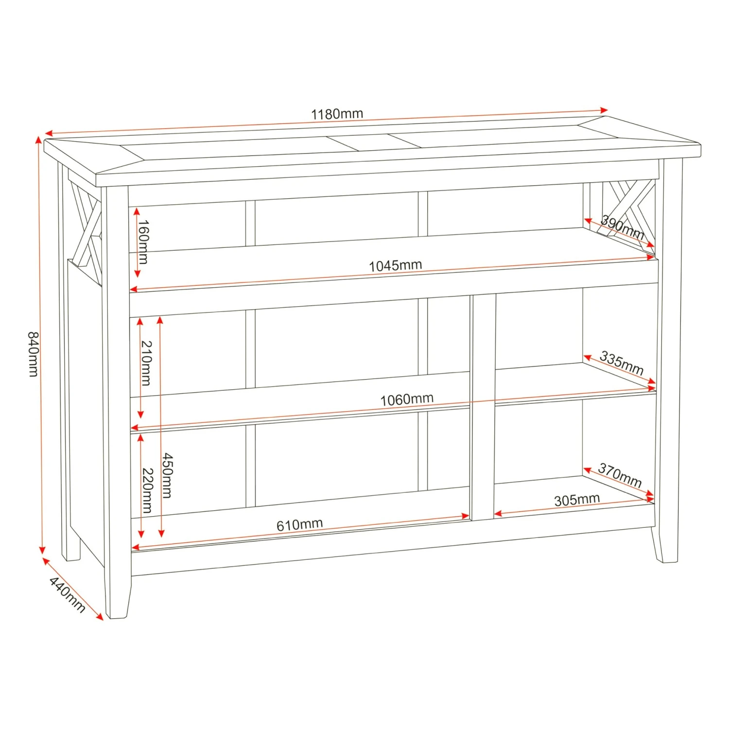Salvador 3 Door Tile Top Sideboard 2 Salvador 3 Door Tile Top Sideboard - Image 2