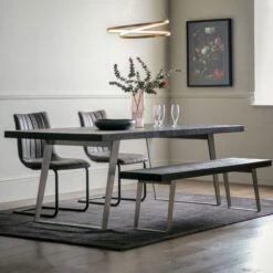 Small Newington Black Dining Table 180 X 100 X 77 Cm