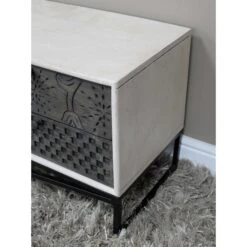 Small White Mango Wood Storage Cabinet -Dining Tables Sales small white mango wood storage cabinet p83782 173780 zoom