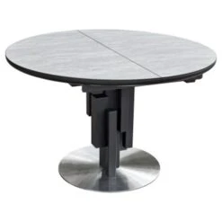 Tetra Black & Grey Extending Dining Table 120-160 Cm