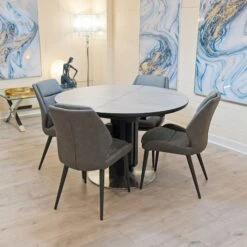 Tetra Black & Grey Extending Dining Table 120-160 Cm -Dining Tables Sales tetra black grey extending dining table 120 160 cm p84295 176086 zoom