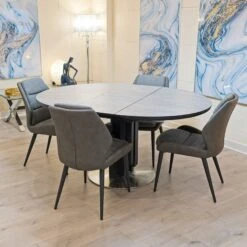 Tetra Black & Grey Extending Dining Table 120-160 Cm -Dining Tables Sales tetra black grey extending dining table 120 160 cm p84295 176087 zoom