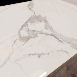 Titus 1.4 Black Dining Table With Polar White Sintered Stone Top -Dining Tables Sales titus 1 4 black dining table with polar white sintered stone top p81850 166278 zoom