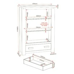 Tortilla 1 Drawer Bookcase 5 Tortilla 1 Drawer Bookcase -Dining Tables Sales tortilla 1 drawer bookcase p69715 107490 zoom
