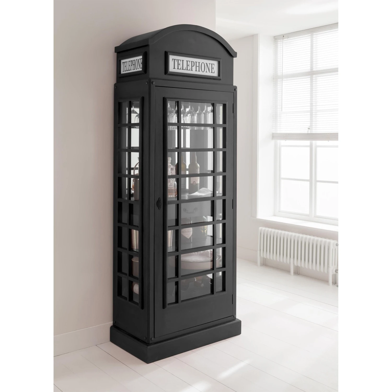 Unique Black Display & Drinks Cabinet 2 Unique Black Display & Drinks Cabinet - Image 2