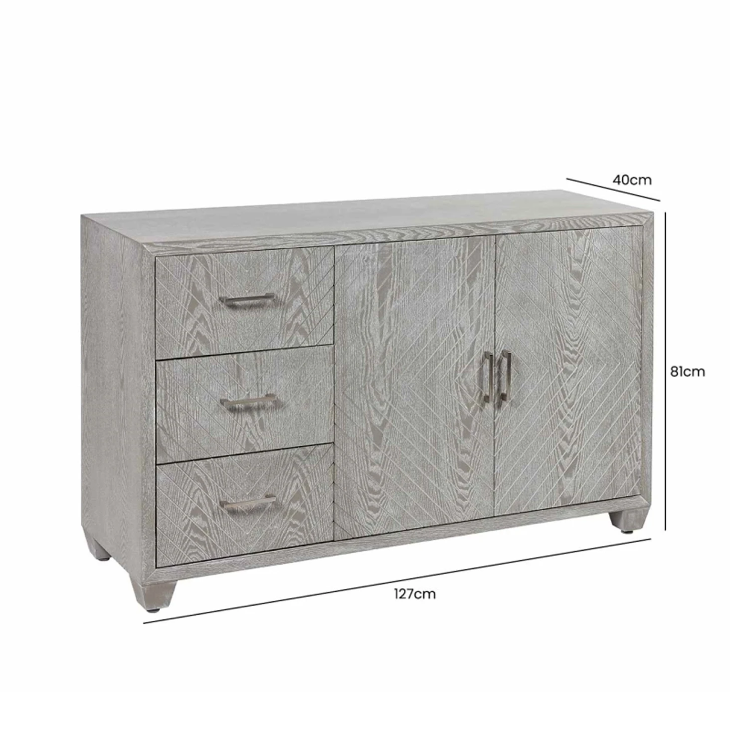 Venus 3 Drawer 2 Door Grey Sideboard 7 Venus 3 Drawer 2 Door Grey Sideboard - Image 7