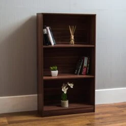 Walnut 3 Tier Bookcase