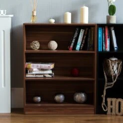 Walnut 3 Tier Low Bookcase 12 Walnut 3 Tier Low Bookcase -Dining Tables Sales walnut 3 tier low bookcase p53702 70353 zoom