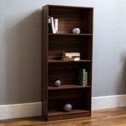 Walnut 4 Tier Bookcase