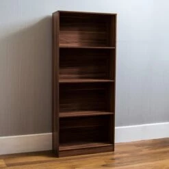 Walnut 4 Tier Bookcase -Dining Tables Sales walnut 4 tier bookcase p53707 70439 zoom