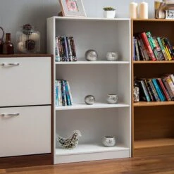 White 3 Tier Bookcase -Dining Tables Sales white 3 tier bookcase p53691 70254 zoom