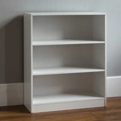 White 3 Tier Low Bookcase -Dining Tables Sales white 3 tier low bookcase p53703 70369 zoom