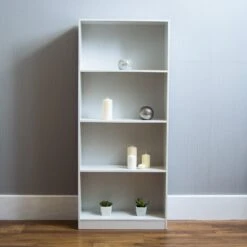 White 4 Tier Bookcase