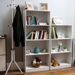 White 4 Tier Bookcase 13 White 4 Tier Bookcase -Dining Tables Sales white 4 tier bookcase p53705 70406 zoom