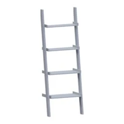 York 4 Tier Grey Ladder Bookcase