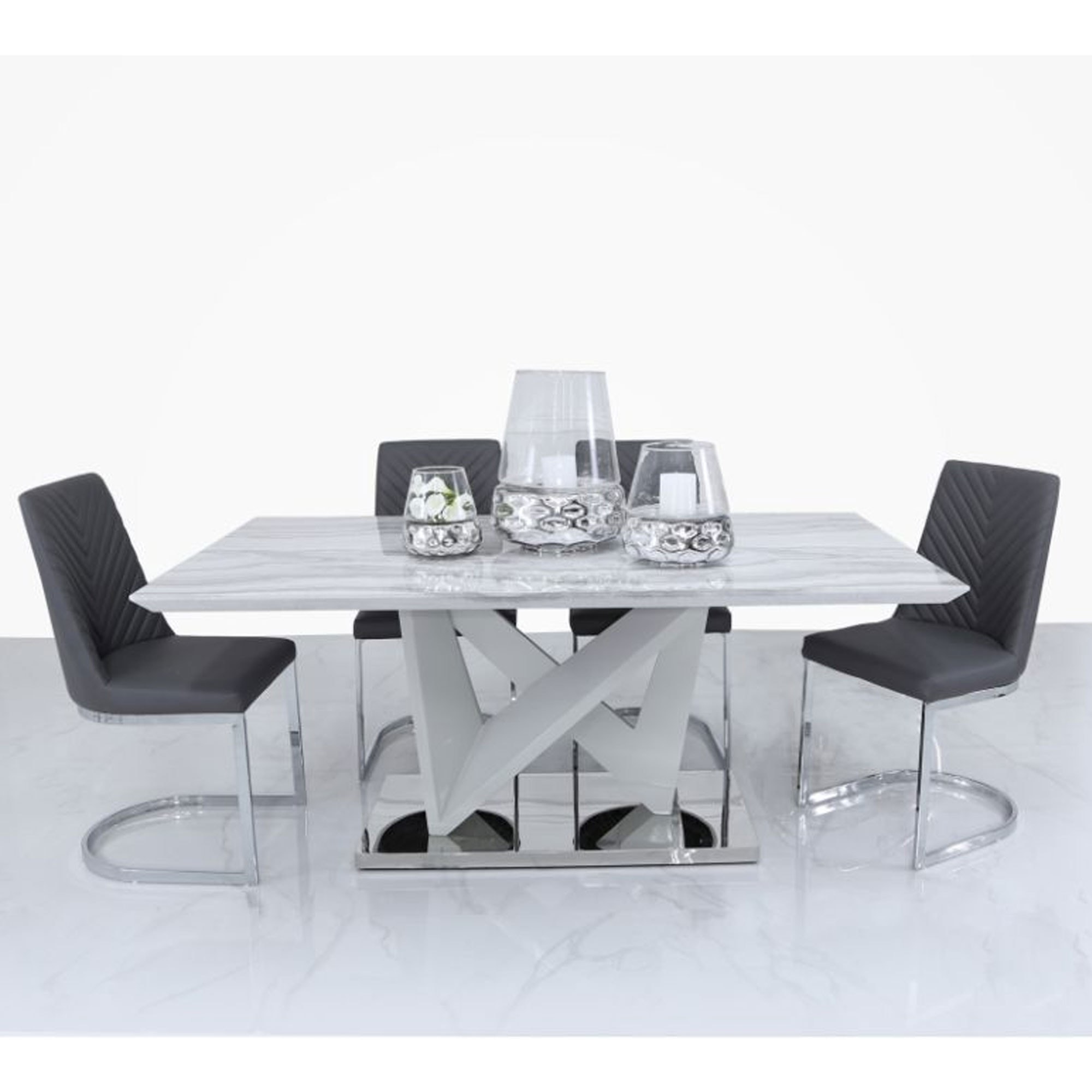 Front Page -Dining Tables Sales amara marble effect dining set with 4 chevron chairs p81306 163242 zoom